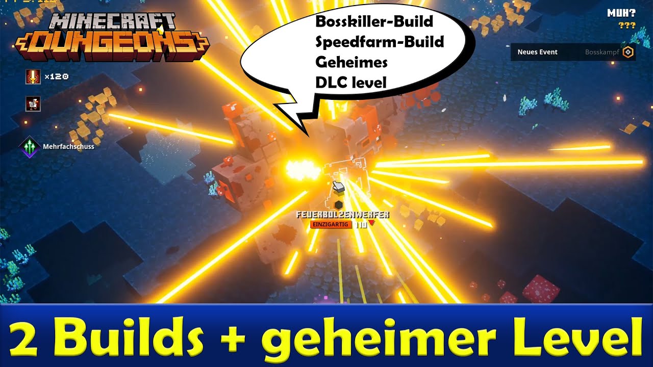 Minecraft Dungeons - Bosskiller onehit build, Speedfarm build und ein geheimes DLC Level!