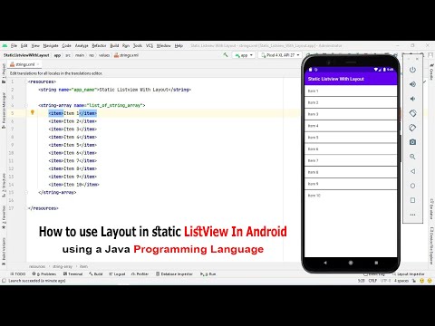 How to create static List-View In 📱 Android Studio 📱 Using a Java Programming Language