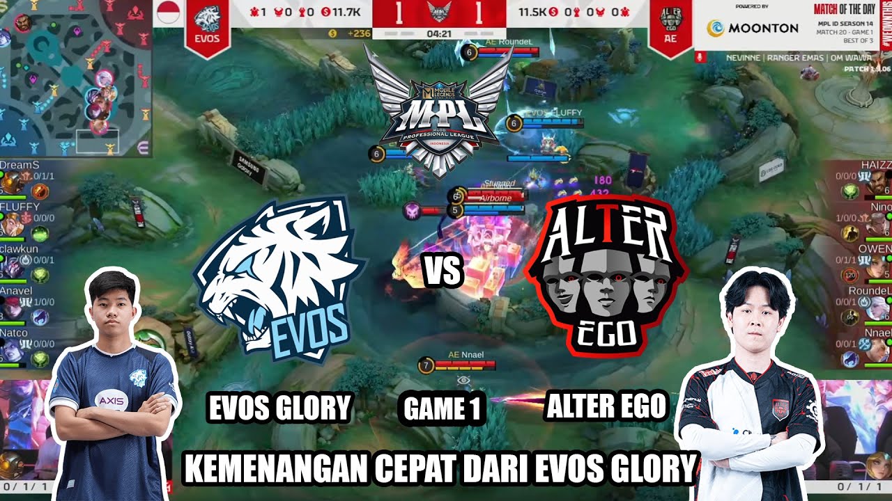 EVOS VS AE GAME 1 | MPL ID S14 Regular Season Evos Glory vs Alter Ego