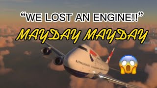 [Real ATC]-BRITISH AIRWAYS 747 EMERGENCY LANDING - Loses Engine After Takeoff