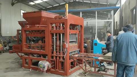 How to install QT4-15 automatic concrete hollow block machine,color pavers slab machine