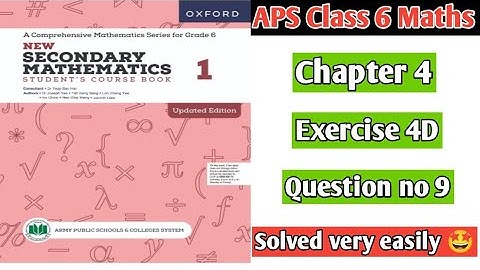 Exercise 4D Question no 9 || Oxford secondary mathematics book 1 updated edition 
