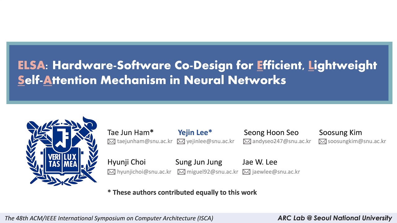 [ISCA'21]ELSA: Hardware-Software Co-design for Efficient, Lightweight ...