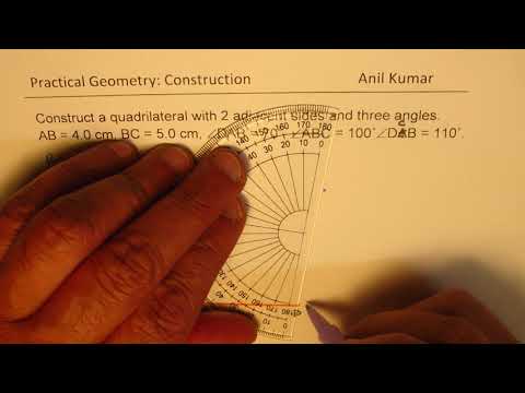 Construct Quadrilateral with Two adjacent sides and three angles