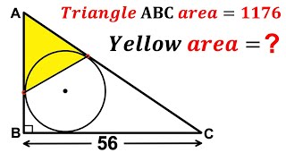 Can you find area of the Yellow shaded triangle | (Inscribed Circle) | #math #maths | #geometry