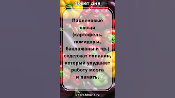 Соланин - ЯД! Не ешьте паслёновые овощи!