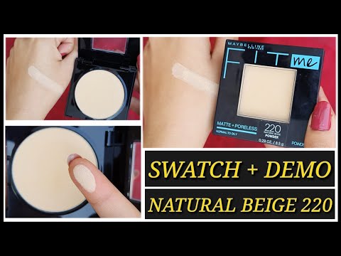 Maybelline Fit Me Matte + Poreless Powder Review || Shade 220 Natural Beige  || BEST FOR OILY SKIN || - YouTube