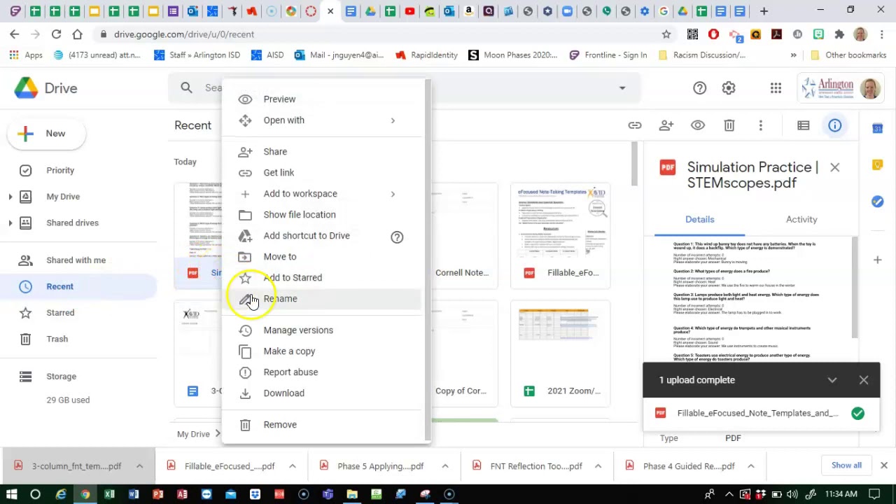 Save STEMscopes File To Google Drive YouTube