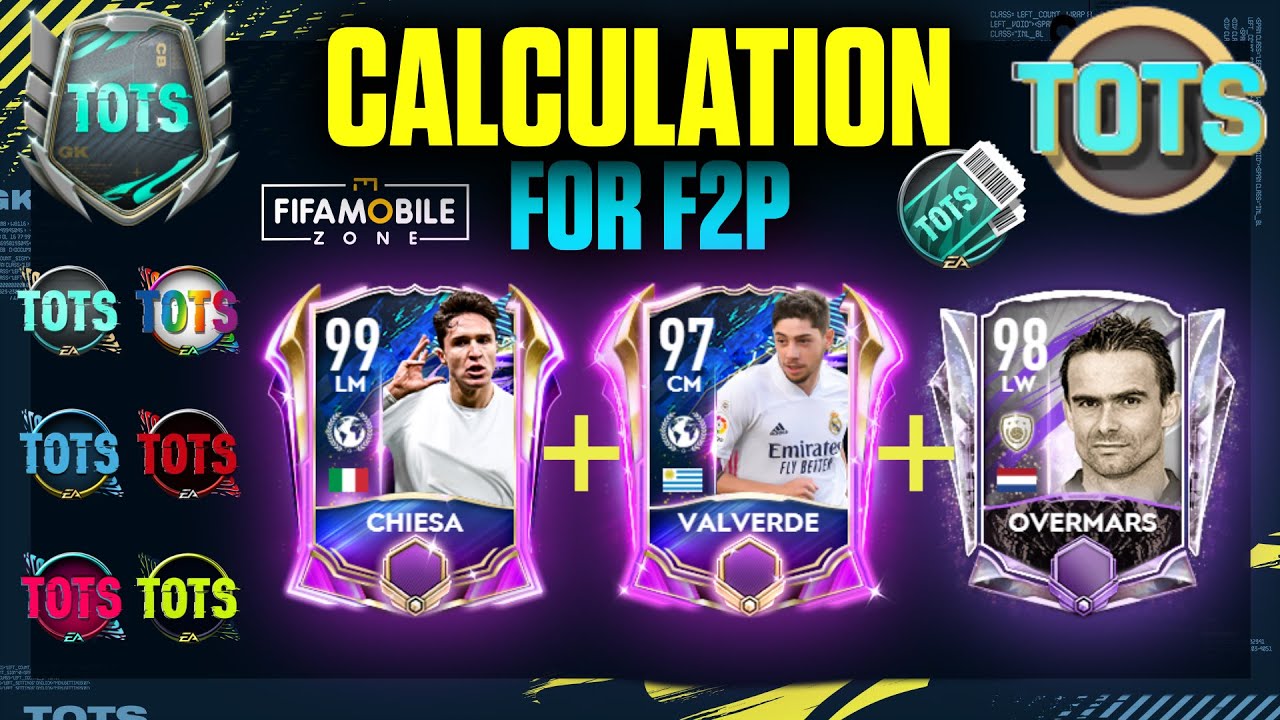 FIFA MOBILE 21 TOTS CALCULATION FOR F2P FM21 GUIDE HOW TO PLAY TOTS F2P FM 21