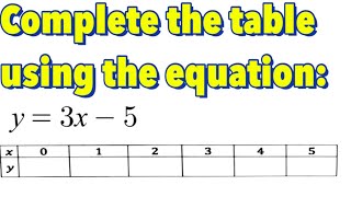 Completing a Table of Values Given a Linear Equation (Part 2)