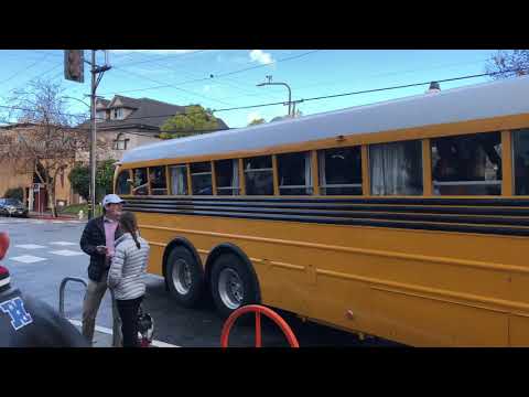 A School Party Bus At Durant Hotel Berkeley For The Big Game