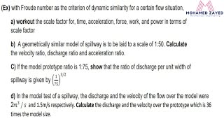 Model and Similitude [Final Exam2022 Question]
