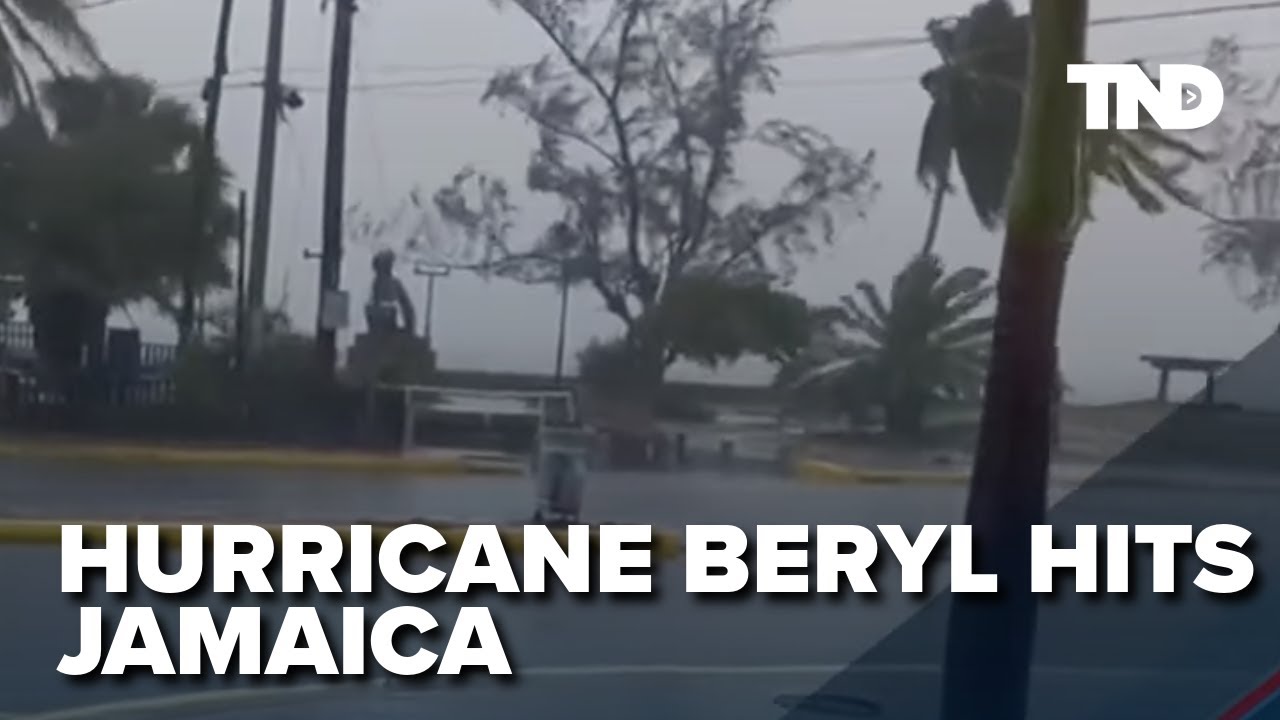 Hurricane Beryl hits Jamaica with powerful winds, storm surge - YouTube