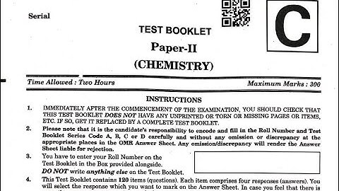 Combined Geo Scientist (Preliminary) Examination  2023 Paper-II Chemistry