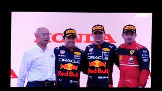2022F-1日本グランプリ。チェッカー後のウイニングランと表彰式。