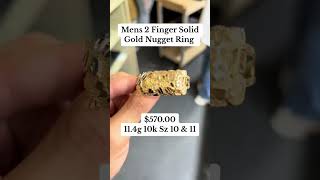 Famous Men's 2-Finger Solid Gold Nugget Ring at Ijaz Jewelers #diamondring #goldrings #goldring Net Worth