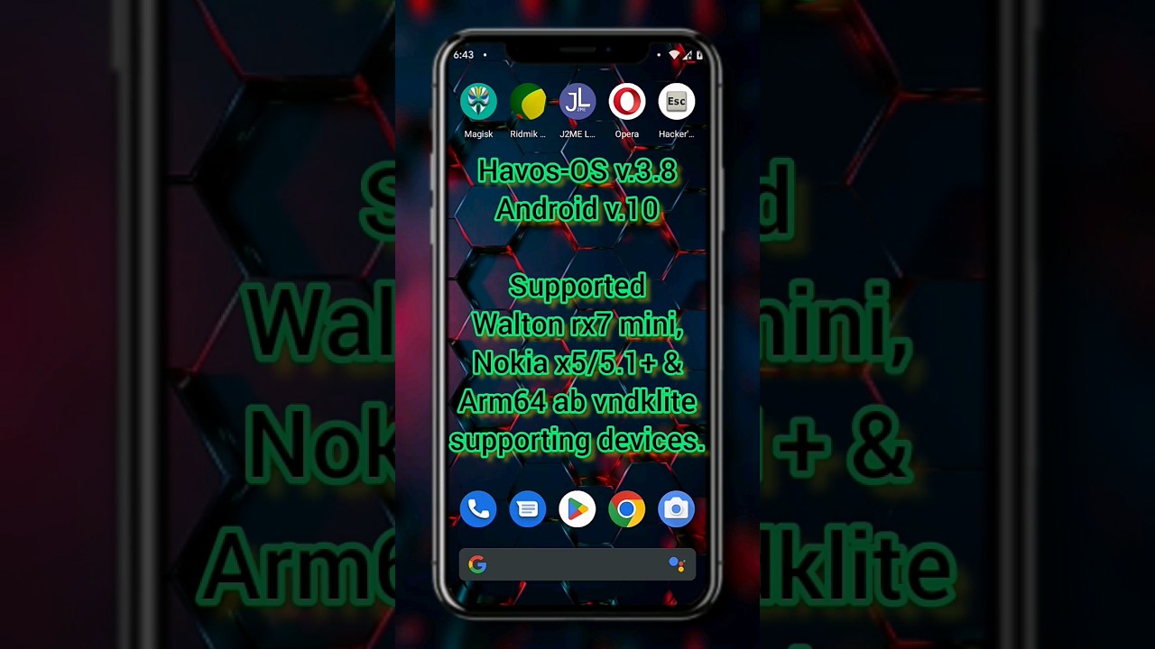 Havos-OS v3.8 Treble ab Gapps vndklite Custom Rom For Walton RX7 Mini, Nokia X5/5.1 Plus & VNDKLITE