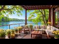 Peaceful Lakeside Garden Jazz ☕Smooth Jazz with Coffee and Calm Water Views for Relaxation and Work