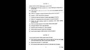 S6 Digital Electronics & Computer Science Previous Year Question Paper|Kerala University