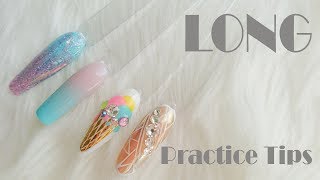 Long Practice Nail Tips! How to by Goda ❤