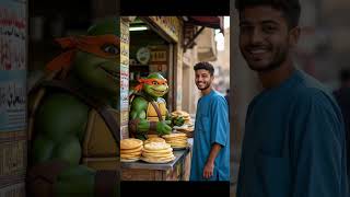 Teenage Mutant Ninja Turtles In Egypt Street Food Shorts