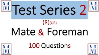 Test Series 2 -  Mate & Foreman (R)(UR) Metal | Best questions for DGMS CBT 2023 | All the Best |