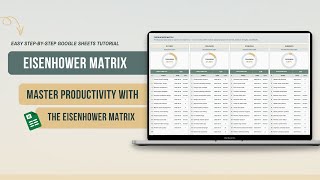 Boost Focus & Productivity with the Eisenhower Matrix | Google Sheets Step By Step Tutorial