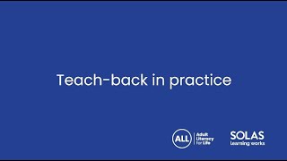 Teach-back in practice