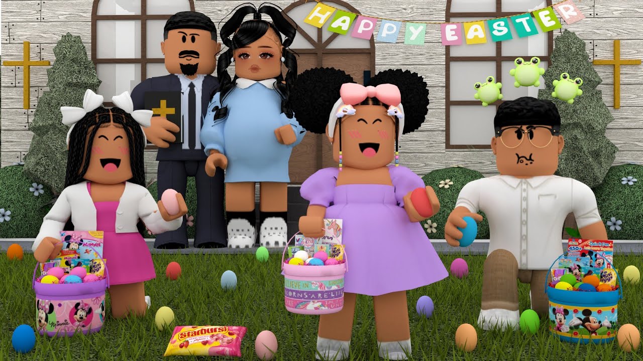 OUR FAMILY EASTER SUNDAY CHURCH ROUTINE!! *EGG HUNT*!! Bloxburg Family