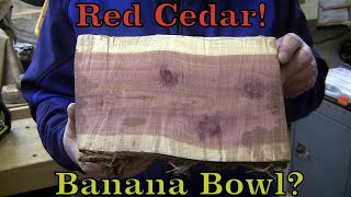 Woodturning Red Cedar  Banana Bowl!  Wood Turning