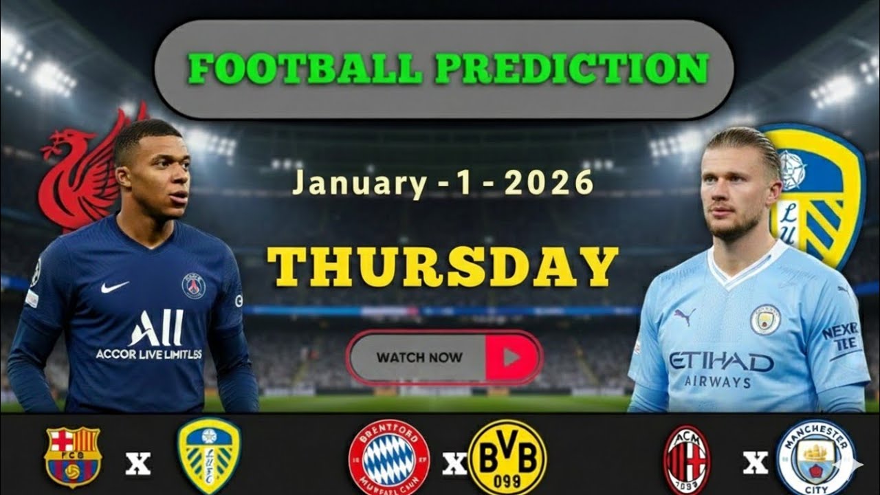 Футбольные прогнозы на сегодня, 1 января 2026 года | Прогнозы на Премьер-лигу | Чемпионат
