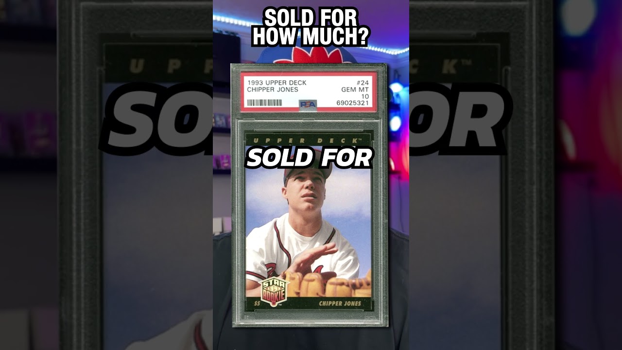 Карточка UPPER DECK № 24 Чиппер Джонс, звезда-новичок, 1993 года выпуска, оценка PSA 10, продана ...
