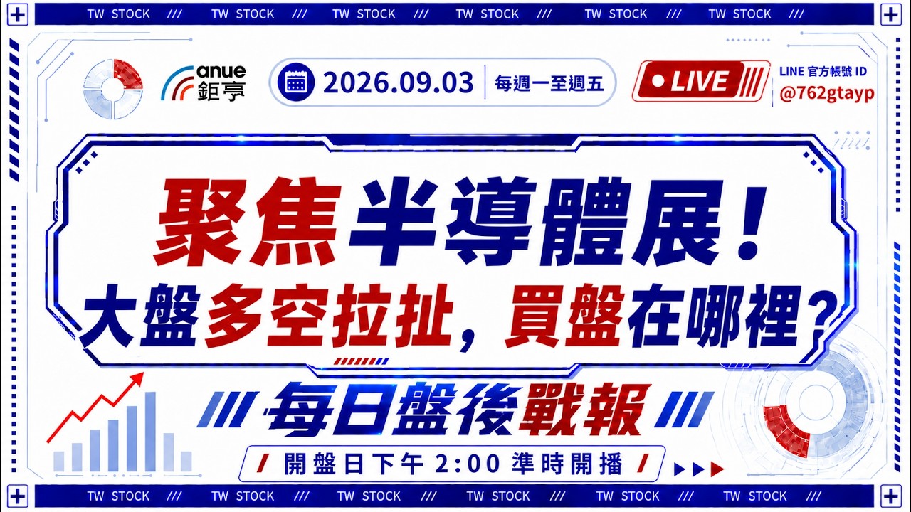 聚焦半導體展！大盤多空拉扯，買盤在哪裡？｜盤後戰報｜鉅亨贏指標 縮圖