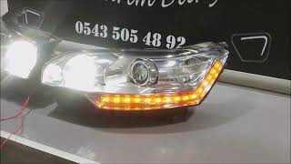 Citroen C5 Selamlamali Yürüyen Si̇nyalli̇ Gündüz Fari Ve Angel Ayes Çalişmamiz 05435054892