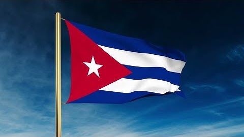 4K Cuba flag slider style. Waving in the win with cloud background animation Stock video