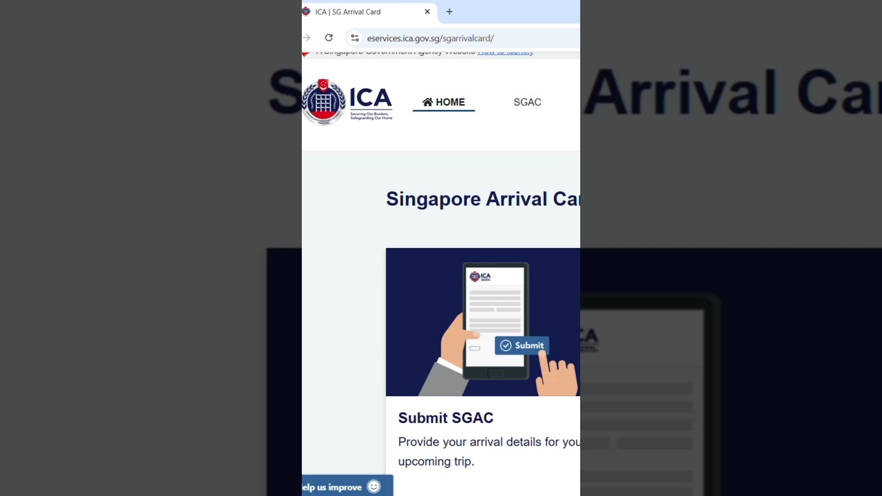 SG Arrival Card how to Submit Singapore Arrival Card