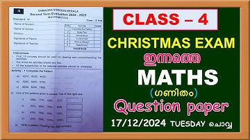 CLASS 4 MATHS CHRISTMAS EXAM TODAY