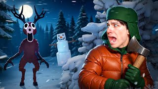 картинка: ОЛЕНЬ МЯСOЕД СЪЕЛ СОСУЛЬКУ НА ОБЕД😱 ВЫЖИВАЮ 99 НОЧЕЙ В ЗИМНЕМ ЛЕСУ ROBLOX❄️🌲