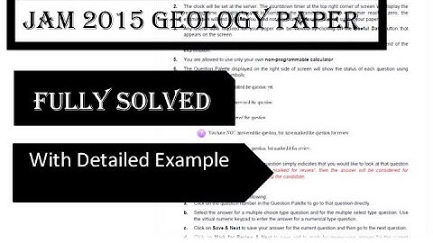 JAM 2015 GEOLOGY PAPER FULLY SOLVED with complete explanation  | JAM Previous year Question Paper