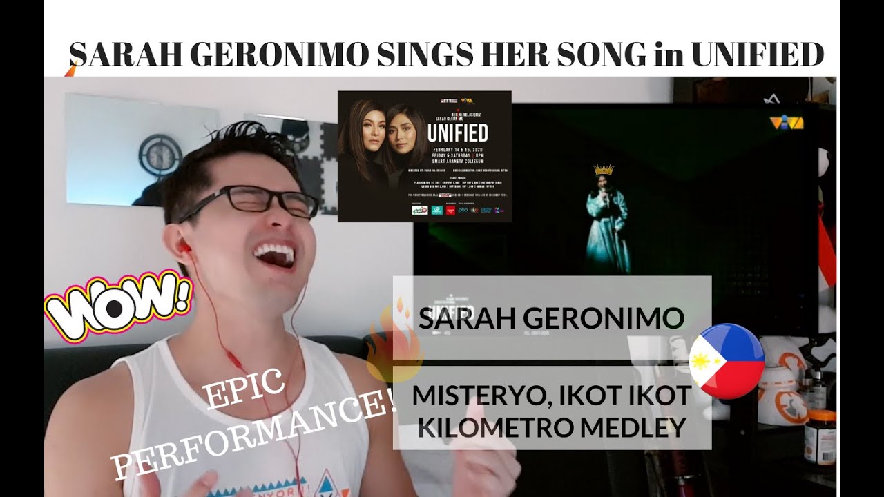 [REACTION] REAL POPSTAR! SARAH GERONIMO - Misteryo, Ikot-Ikot, Kilometro MEDLEY | UNIFIED Concert
