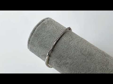 Браслет Кейт 53051 ширина 3 мм штучні перли позолота Біле Золота довжина 18+3, видео 1