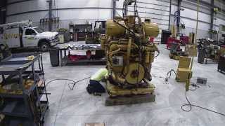 CATERPILLAR D11R Certified Power Train Engine Rebuild Time Lapse Video by Riggs Cat