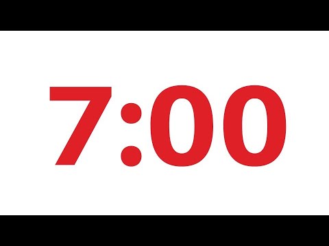 7 Minute -  Simple Countdown Timer - Red Numbers