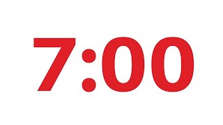 7 Minute -  Simple Countdown Timer - Red Numbers