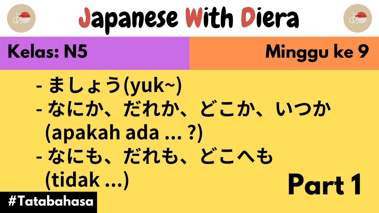 36. Kelas: N5; Minggu ke 9; Pelajaran: Tatabahasa p.1