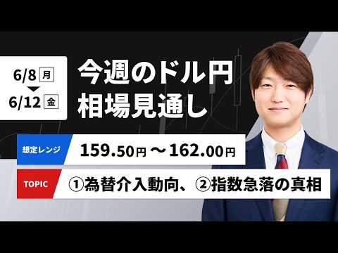 今週のドル円相場見通し【2026/6/8-6/12】①為替介入の動向、②日米株価指数急落の真相