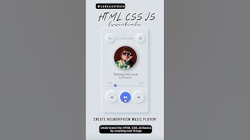 Neumorphism Music Player using HTML CSS | coding #html #css
