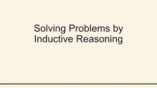 Solving Problem By Inductive Reasoning