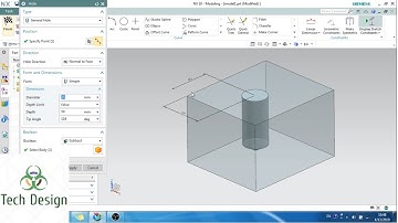 Unigraphics NX- Basics Of Hole feature!! How to make hole in Unigraphics