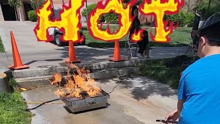 FIRE! SEE Twins put out fires!! #twins #planettwins #unlv #fire #firefighter